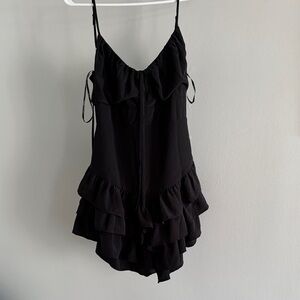 Forever 21 Black Ruffle Mini Dress